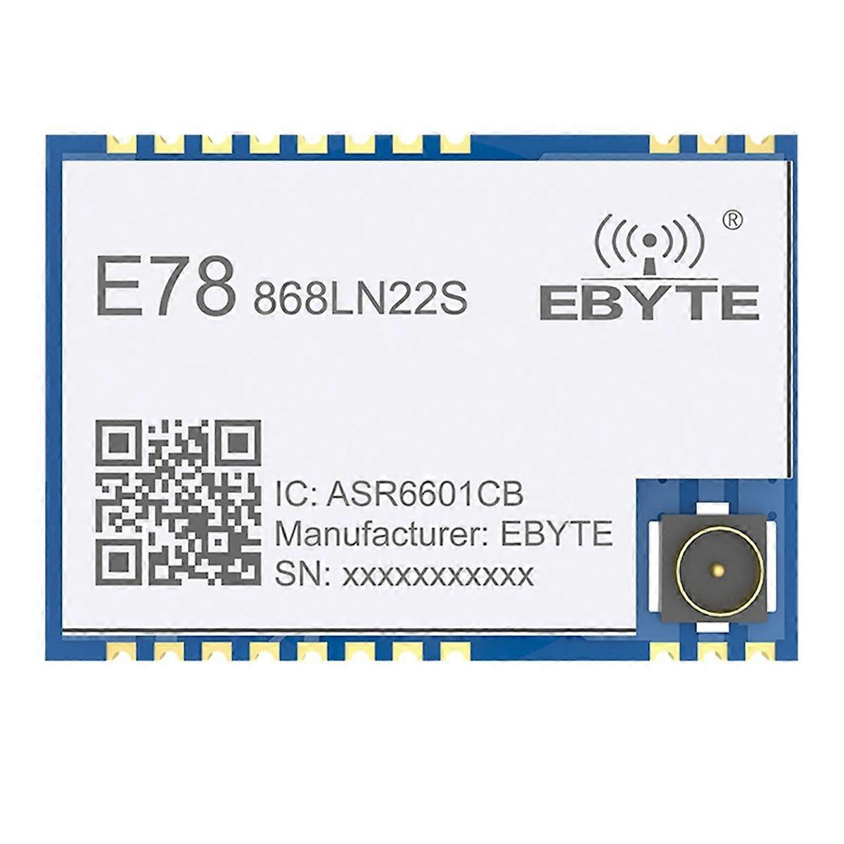 LoRaWAN SoC E78-868LN22S 868MHz LoRa módulo ASR6505/6601TXCO 22dBm Transceptor sem fio SMD IPEX Stamp Hole Connector