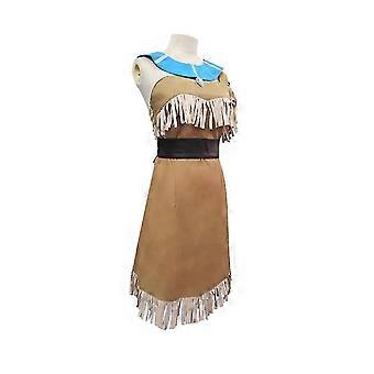 X-E3-4 Ladies Pocahontas Native American Indian Tribal Wild West Party Costume E - Foto 12