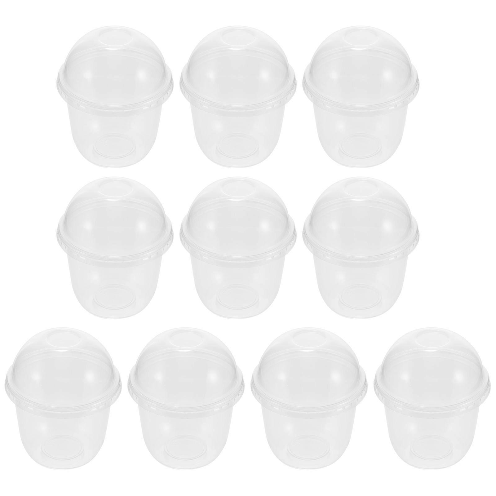 10 Pcs Récipient En Plastique Couvercle Sauce Tasses En Plastique Bagatelle Bol Clair Gobelets En Plastique