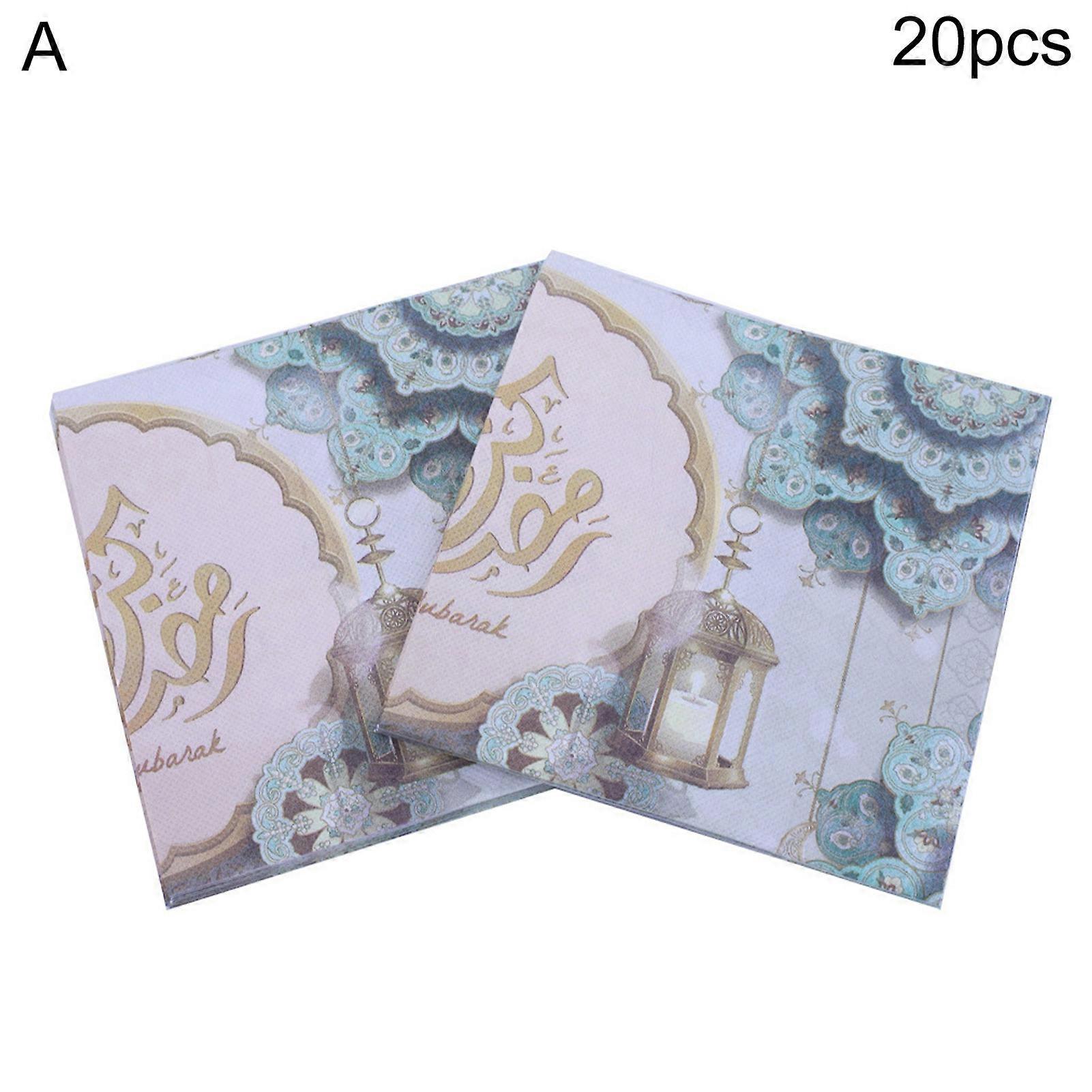 JIKAIX 20Pcs Printed Napkins Lamp Pattern Decorative Wood Pulp Festival Ambience Tissue Paper for Dining