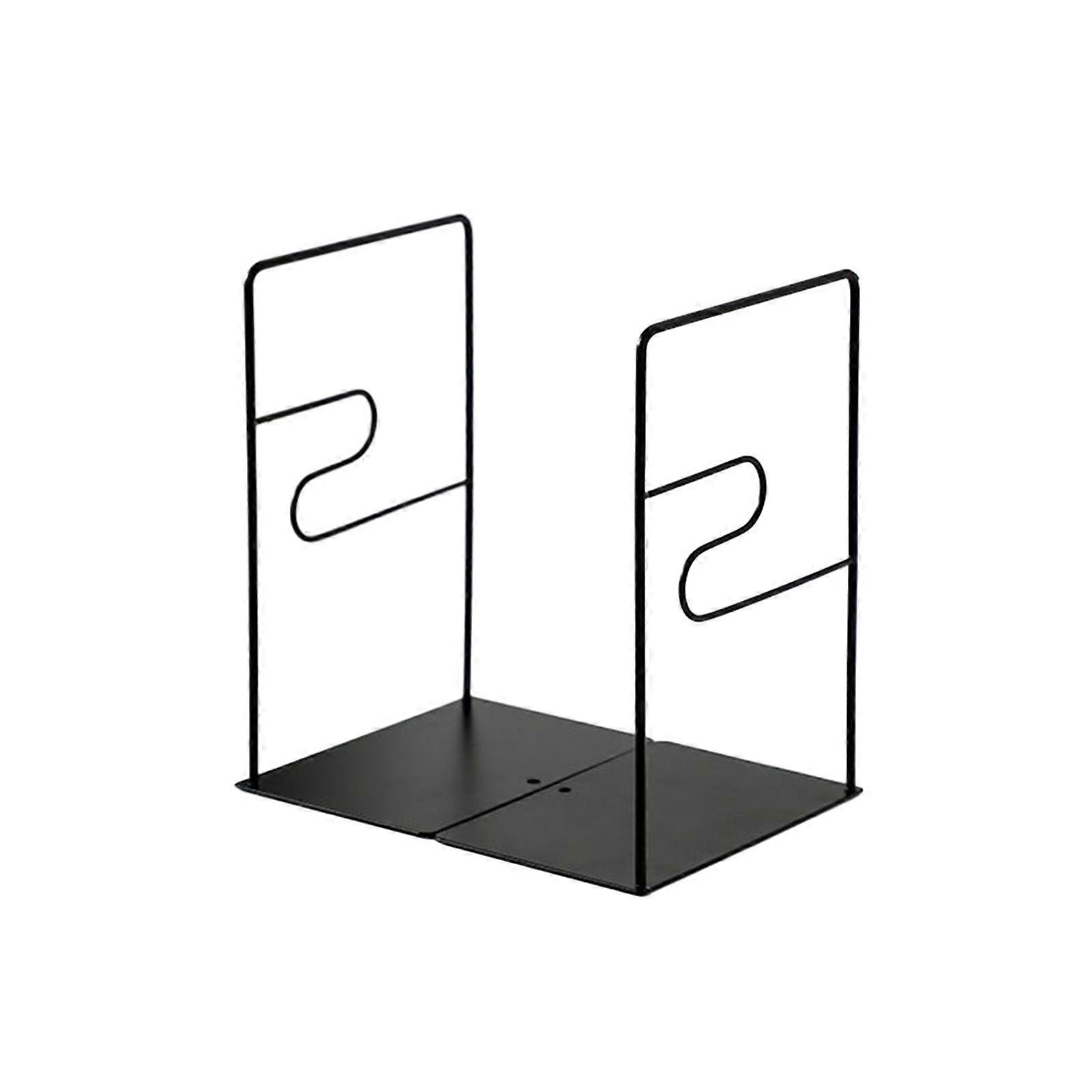 1 Pair Hollow Metal Book Clip Stand Simple Desktop Reading Bookcase Office Desktop Storage Student Learning Book Holder QingHai
