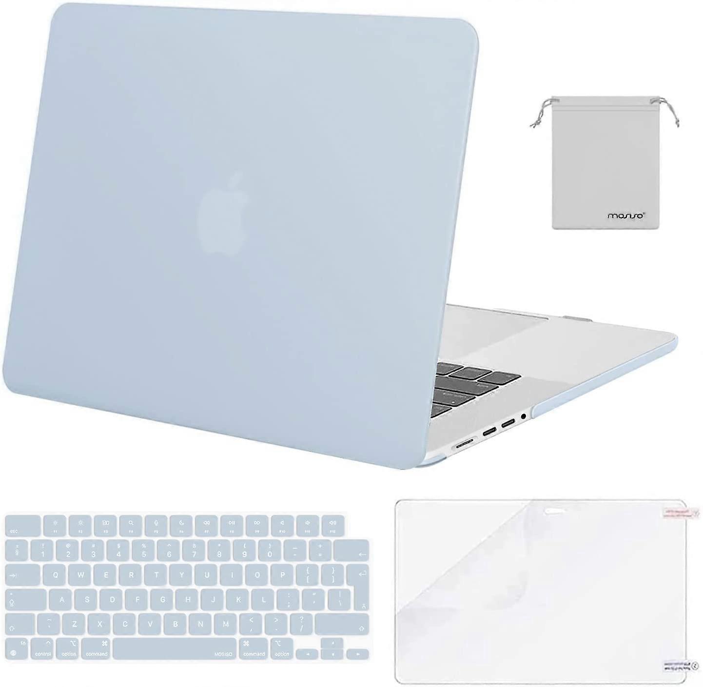 Azul Bebê Compatível com MacBook Pro 16 polegadas Case 2021 2022 Release A2485 M1 Pro / M1 Max Liquid Retina XDR Display Touch ID, Plastic Hard Shell&Key