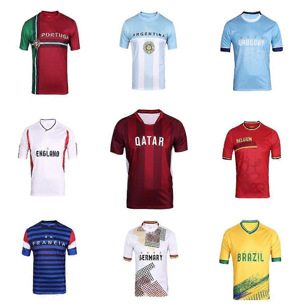 2023 Moda Piłka nożna Mężczyźni Krótki rękaw Flaga kraju Drukowane Fani Cheer Tshirt Oddychająca koszulka z dżerseju