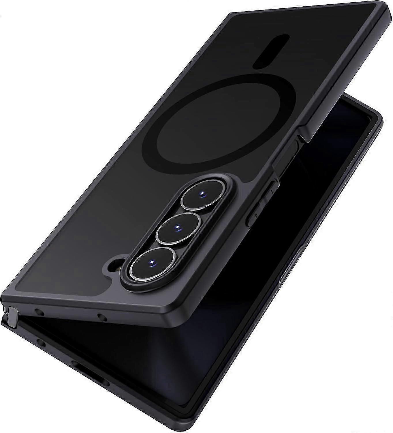 Magnetic Case for Samsung Galaxy Z Fold 6 Compatible with MagSafe, Slim Matte Hard Back & Soft TPU Bumper Shockproof Case