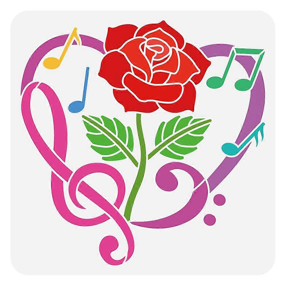 DIYスクラップブックフォトアルバム6月ローズ30x30cmのための1pcペット中空描画絵画ステンシル