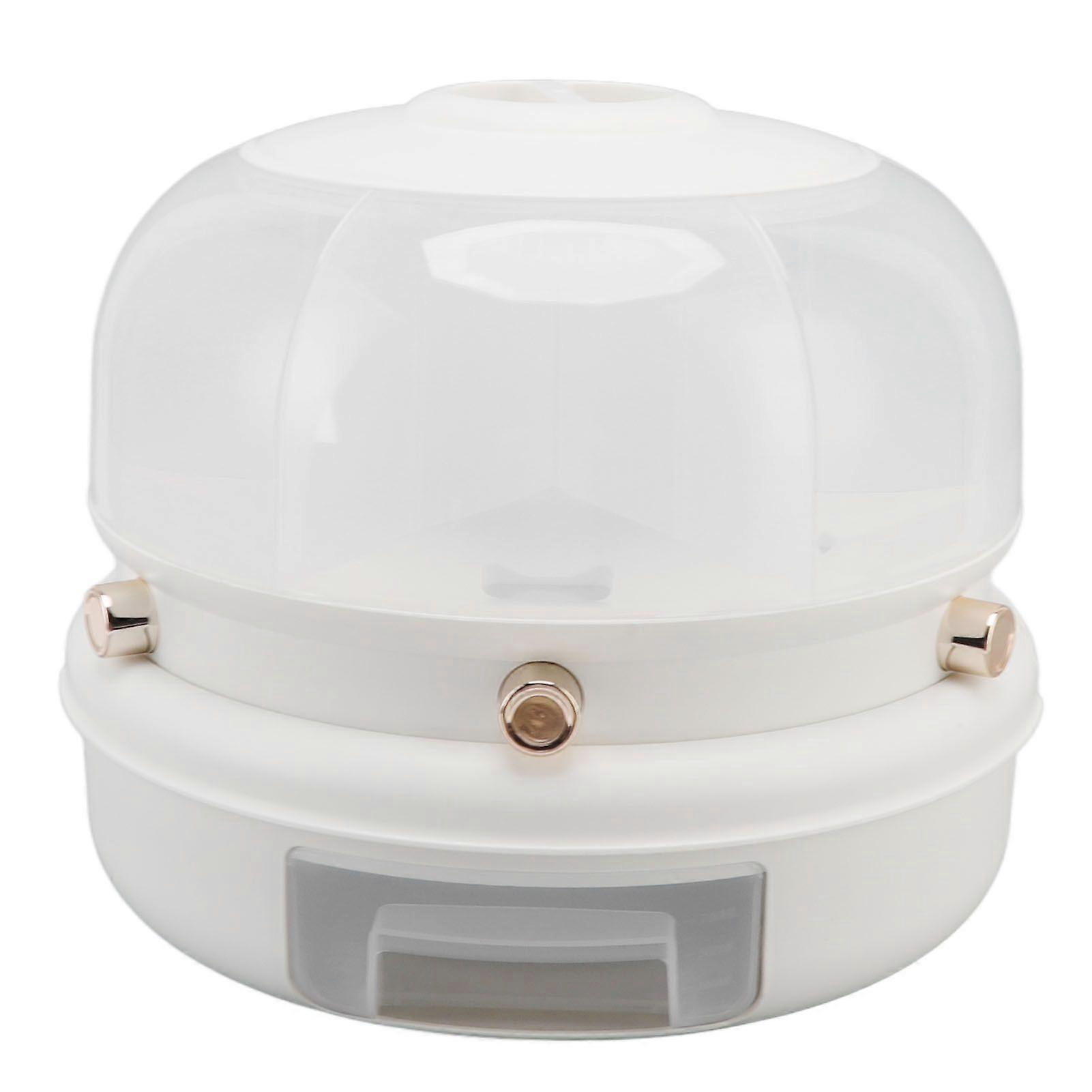 Stackable Grain Storage Container Single Layer 6 Grids Rotating Rice Dispenser for Kitchen Organization White