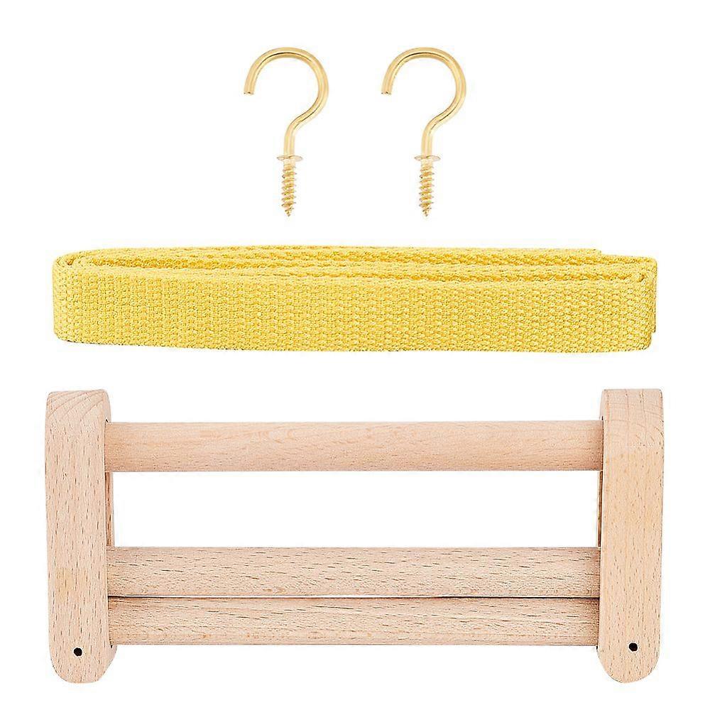Wooden Webbing Retainer Knitting Tool Weaving Loom Frame Cord Fixator with Polyester Grosgrain Ribbon BurlyWood 15x7.1x2.4cm