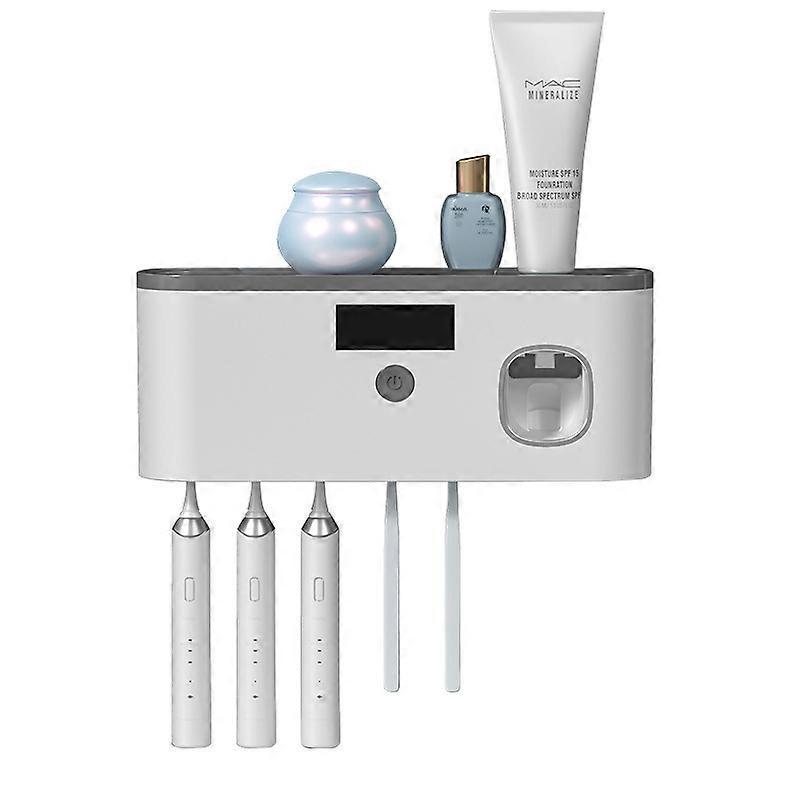 Multipurpose Gray Toothbrush Sanitizer with Rack
