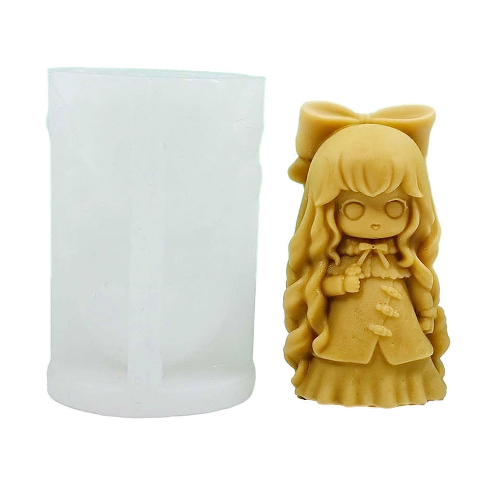 3Dキャンドルシリコンモールド手作りプリンセスガールスタチュークラフト石膏樹脂キャンドル作成ツール石鹸石膏モールドの装飾
