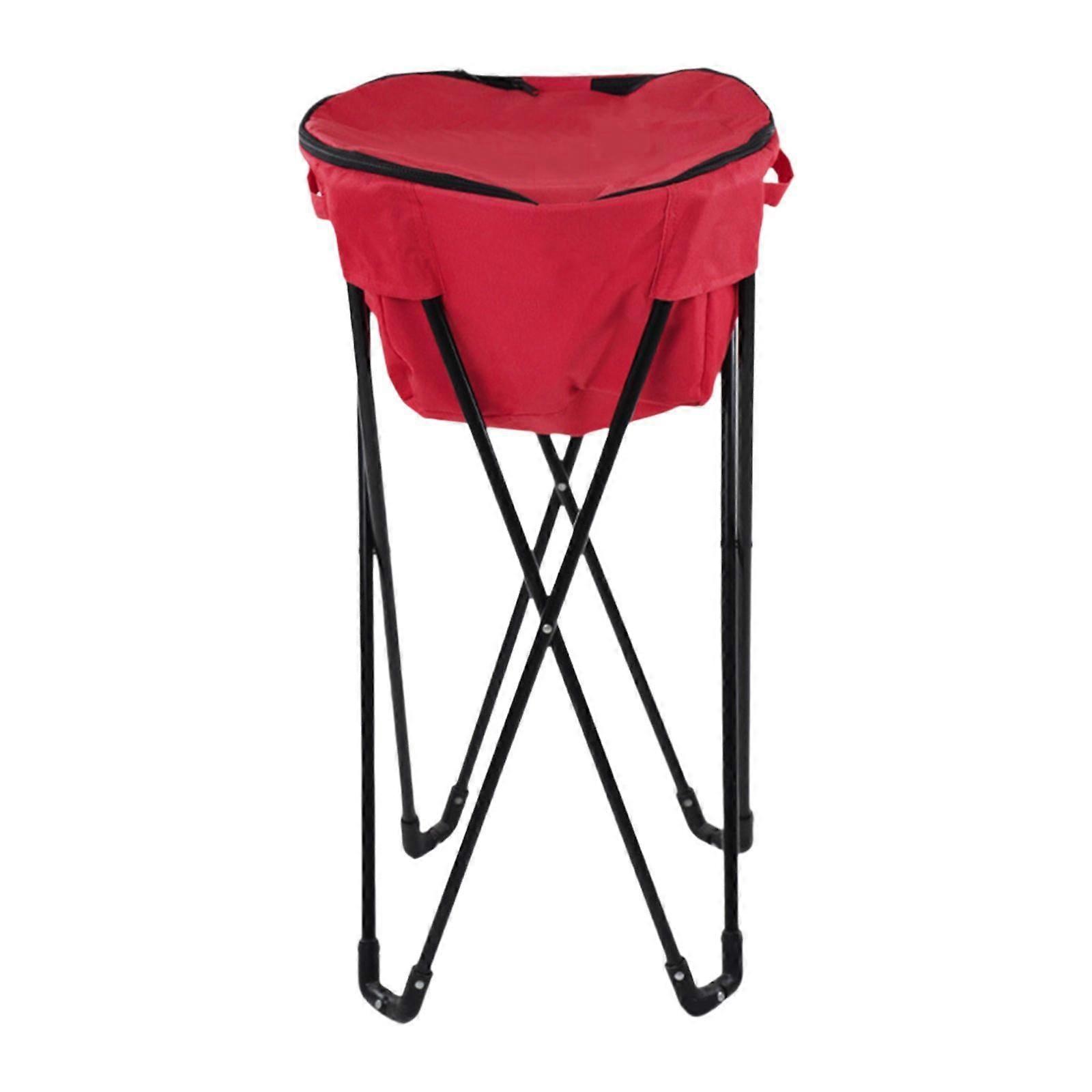 Camping Water Bucket with Stand Leakproof Detachable Standing Ice Cooler Bag red