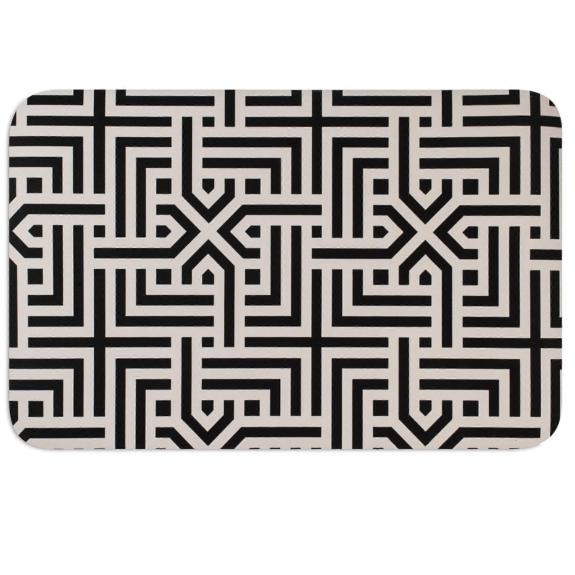 Ultra Absorbent Dog Food Mat with Non-Slip Maze Design, Machine Washable, Large Size, Waterproof Material