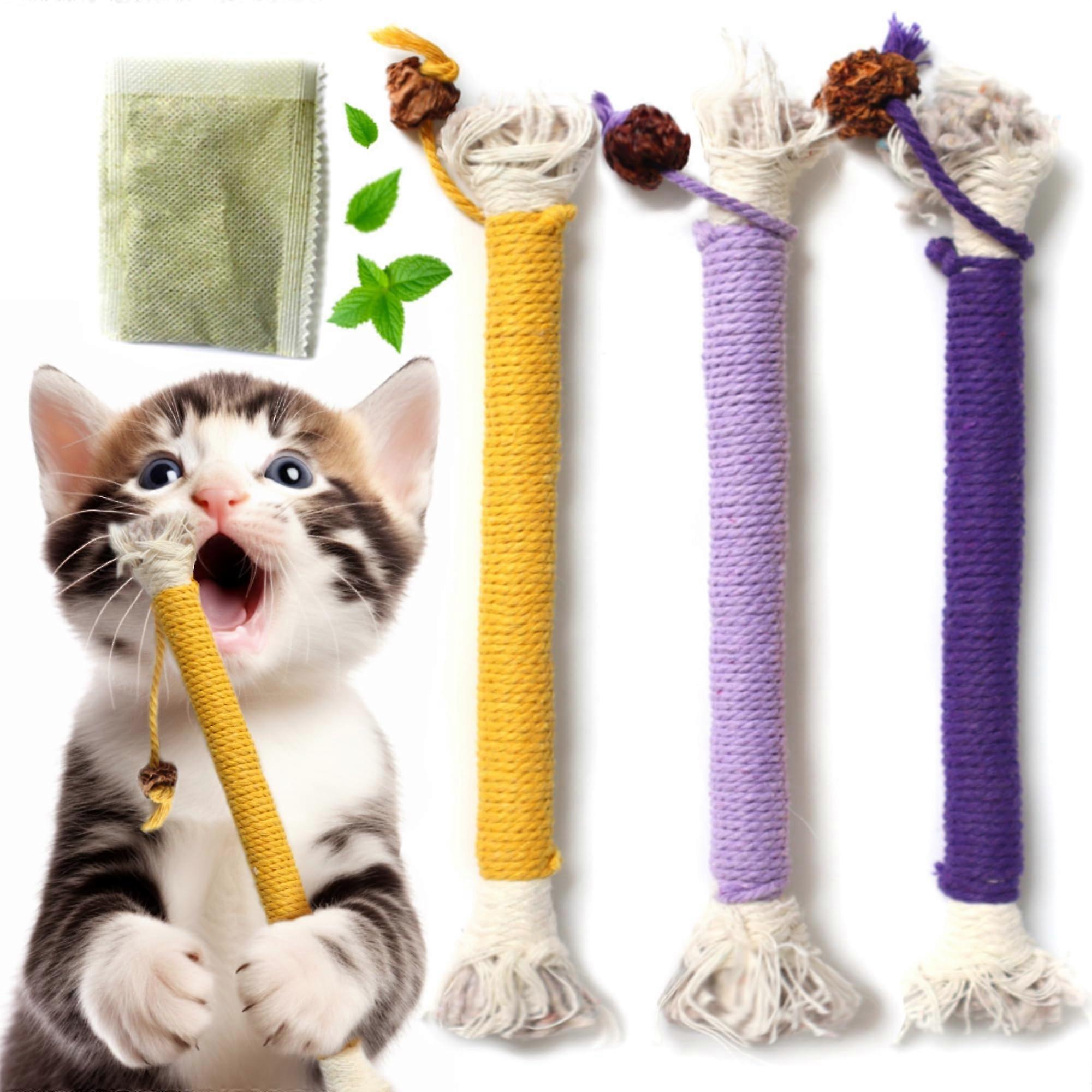 3-Piece Catnip Chew Toy Set For Cats, Catnip Scented, Assorted Styles, Multi-Pack Cat Toys