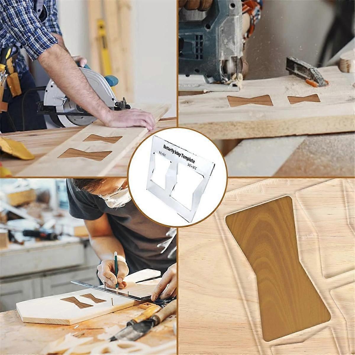 Professional Butterfly Inlay Template and Router Templates Transparent Wooden Joint Marking Ruler S