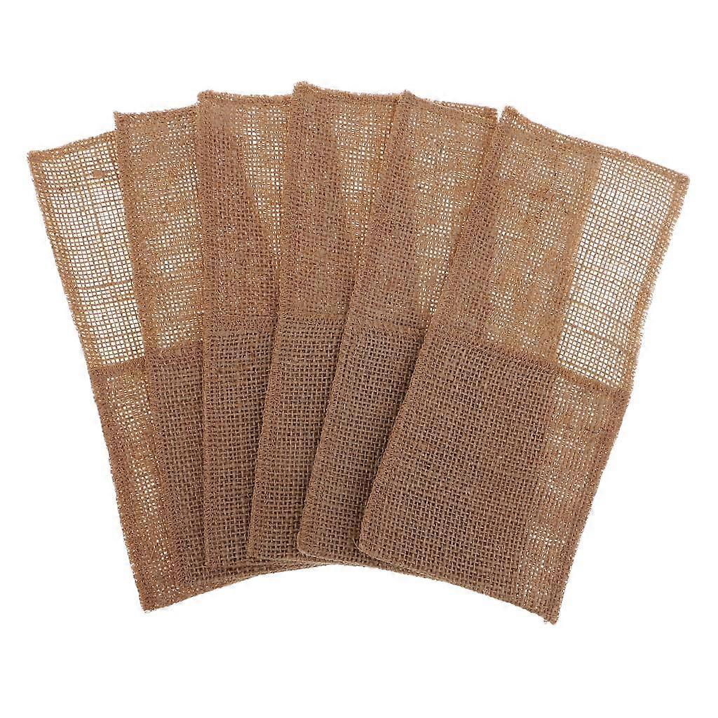 黄麻布カトラリーポーチナイフフォークホルダーキッチンテーブルの装飾結婚式の好意