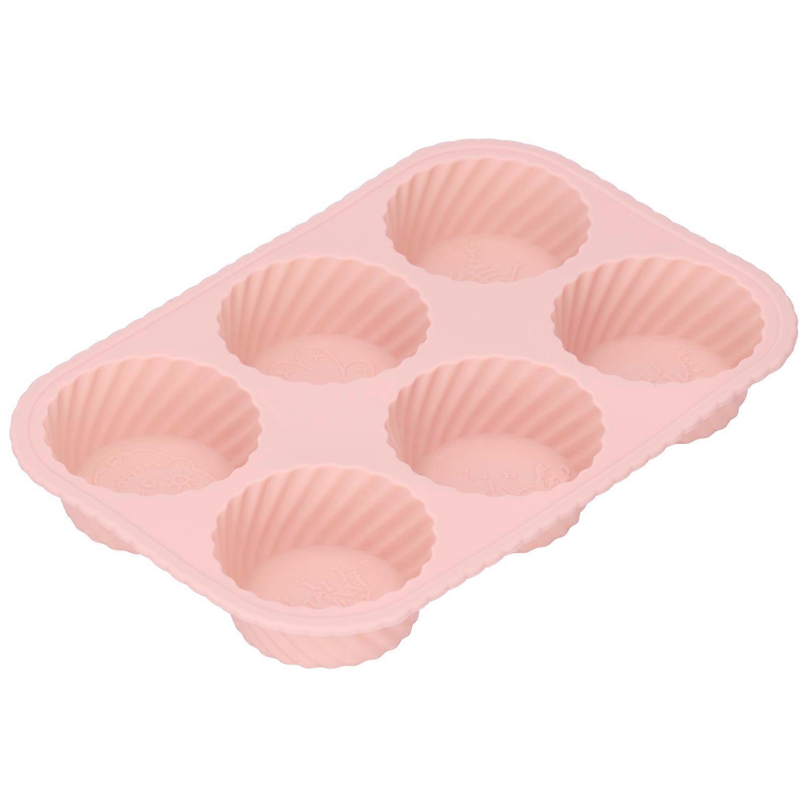 Silicone DIY Baking Mold for Cake and Chocolate Pudding, Dark Pink, Flexible Baking Tool Accessory, 3D Design