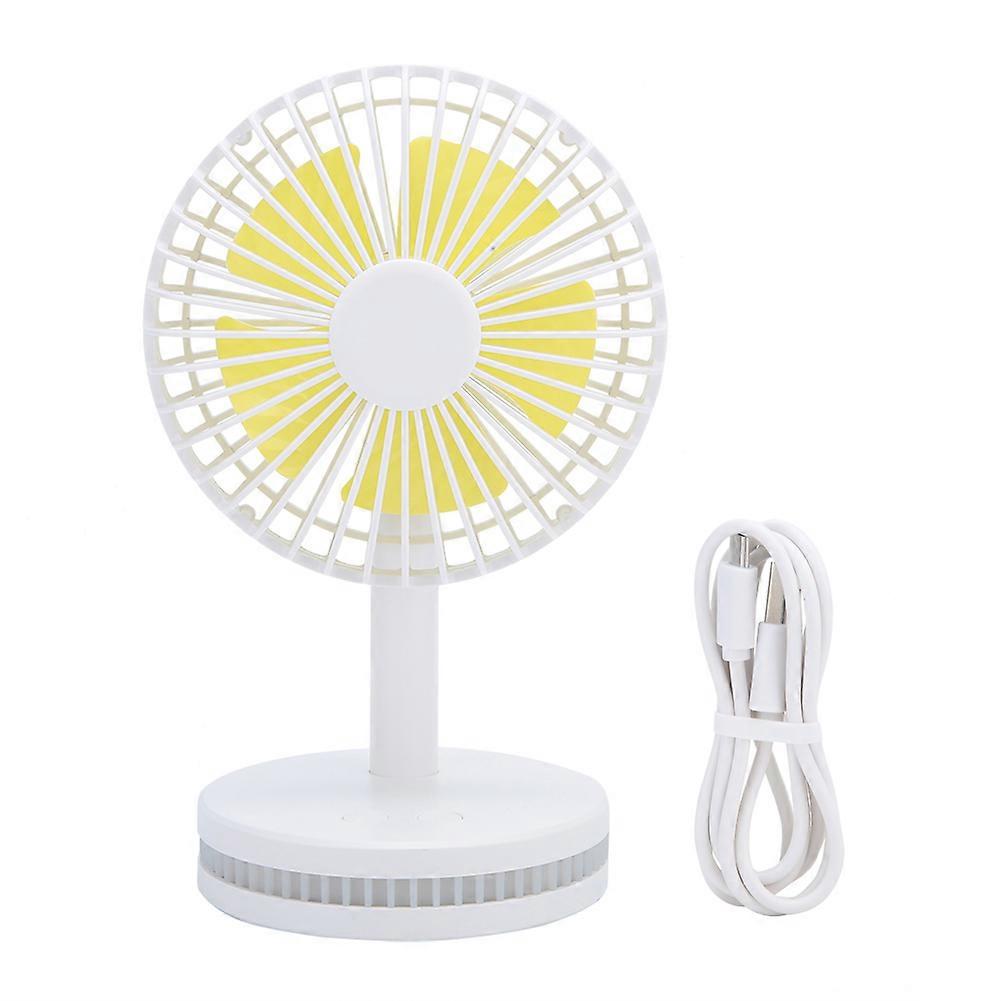 1Pc Portable Mini Electric Desktop Fan USB Rechargeable Table Fans(White)
