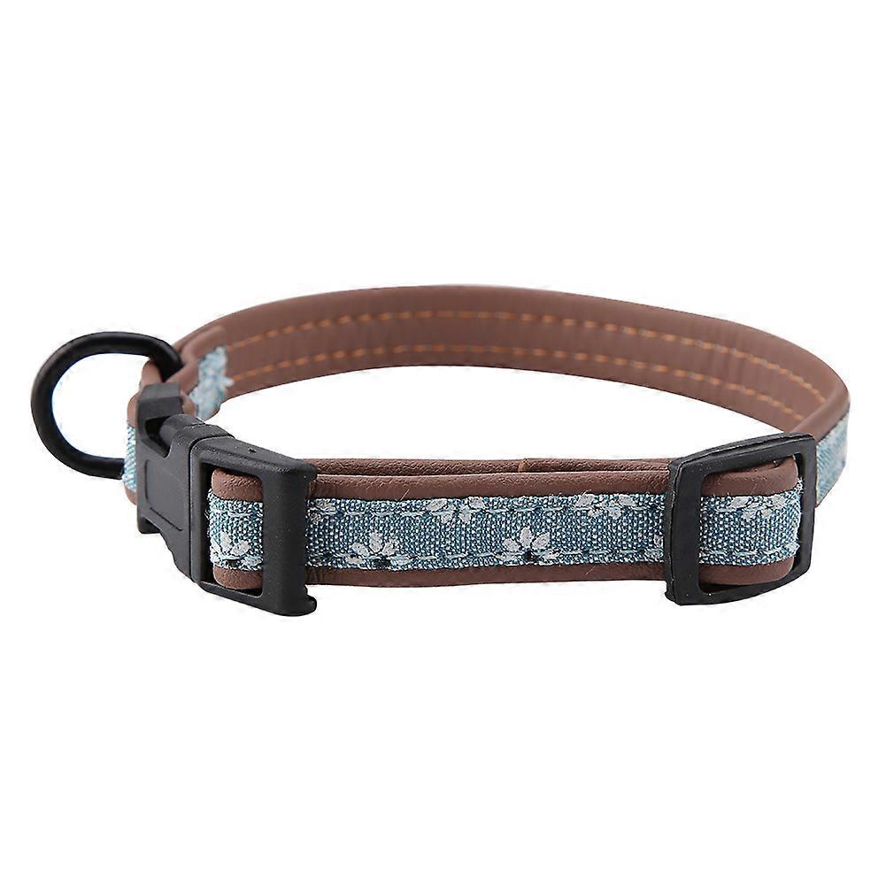 Floral Pattern Adjustable Soft PU Dog Collar With Breakaway Buckle