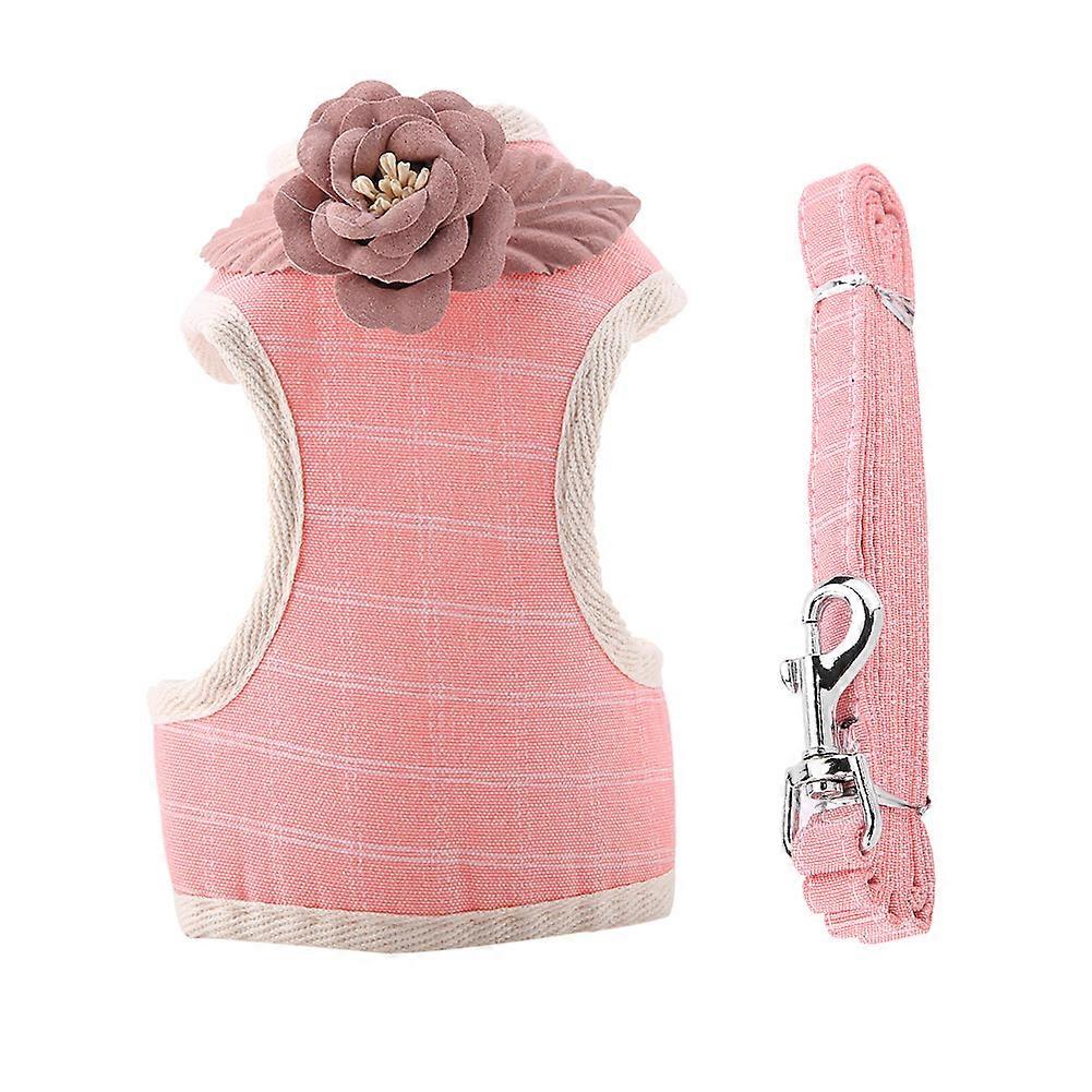 Cotton Blend Breathable Pet Cat Dog Vest Chest Strap with Pulling Rope