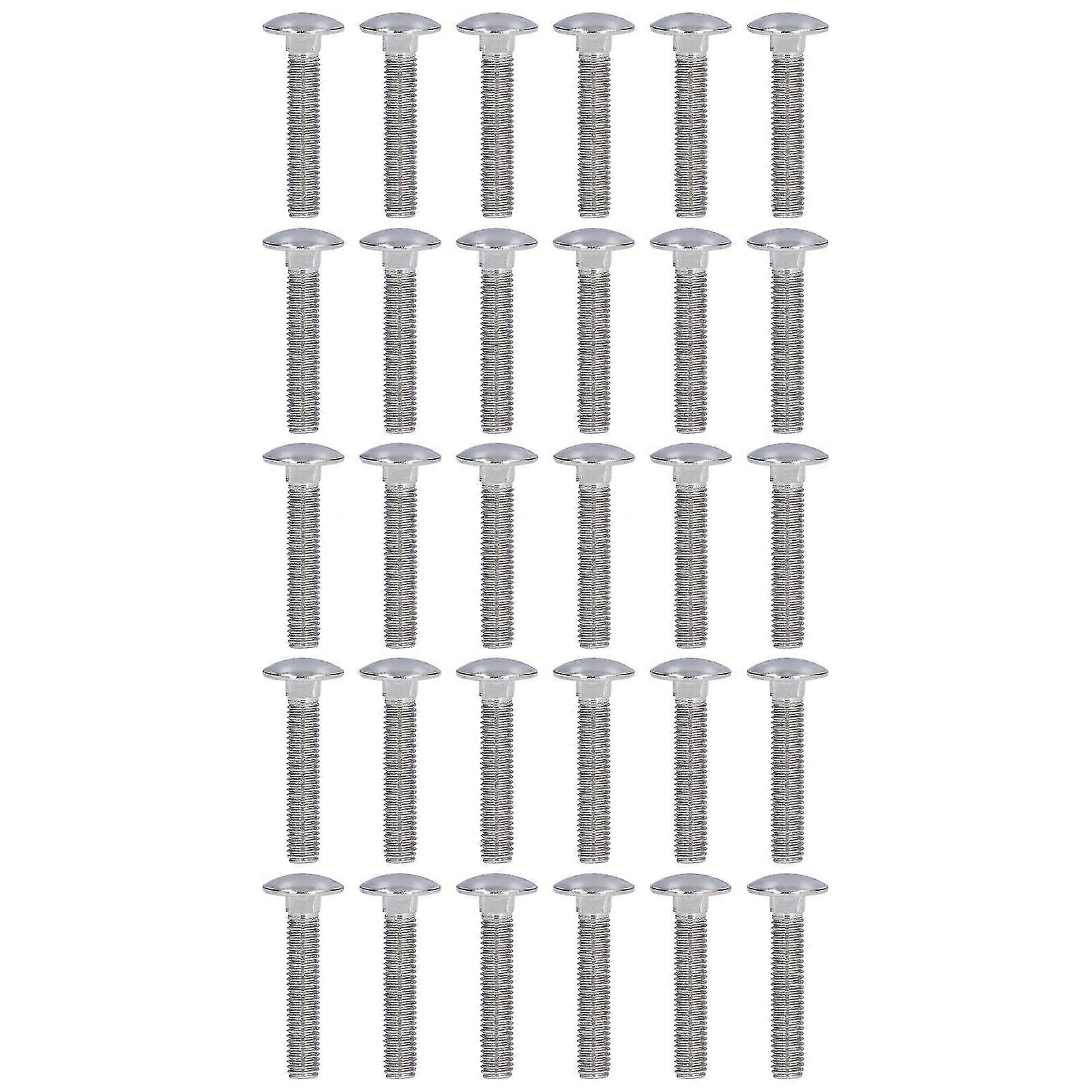 30Pcs Carriage Bolts A2‑70 Stainless Steel Squares Neck Round Domed Bolts for MachineryM10x50