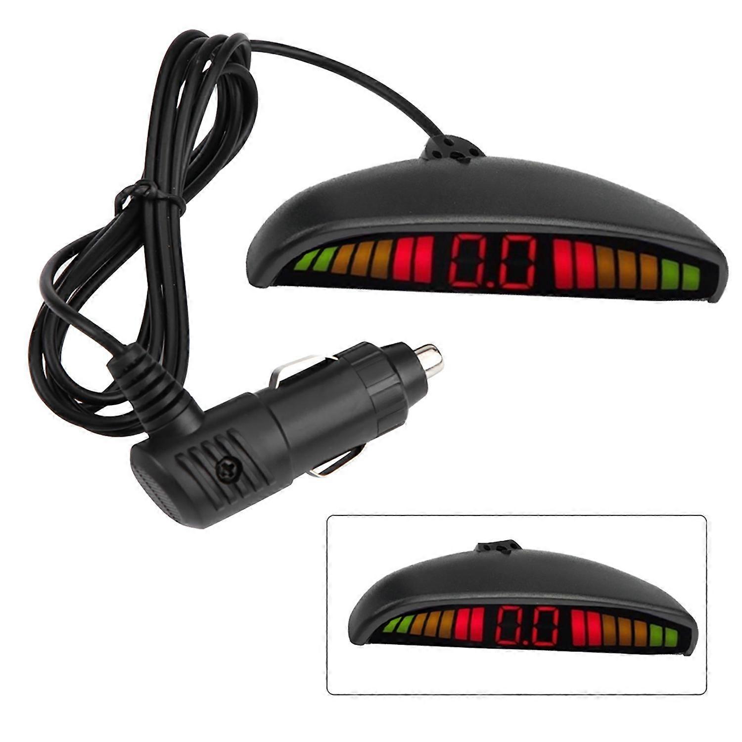 Car English Voice Broadcast Reverse Backup Parking Detector System with 4 Radar Sensor Red