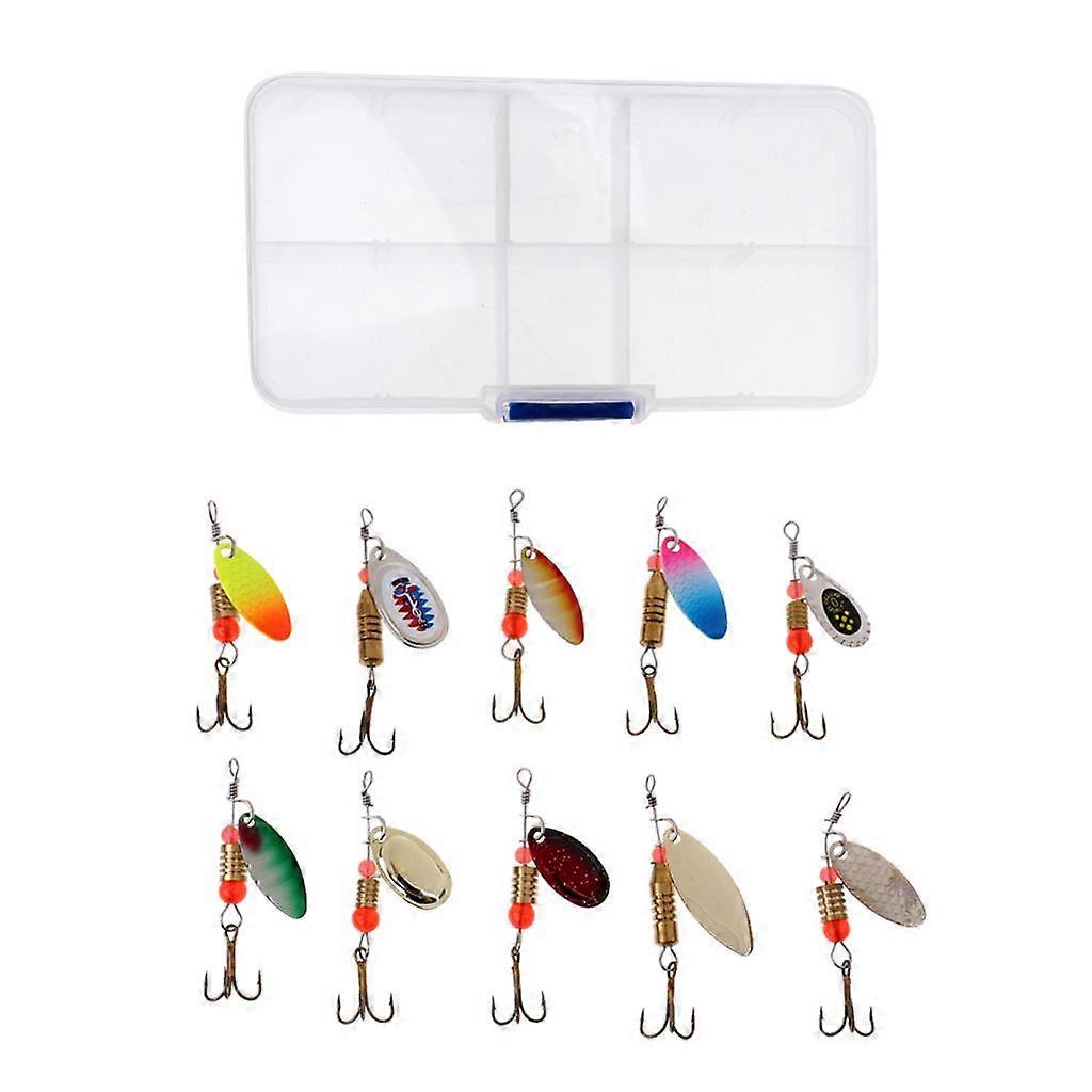 10Pcs/30 Hooks - Assorted Spoon Baits for Bass
