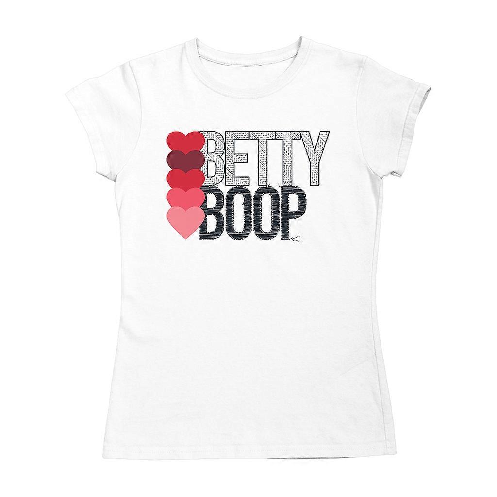 Betty Boop Hearts Pattern Text Women's T-Shirt