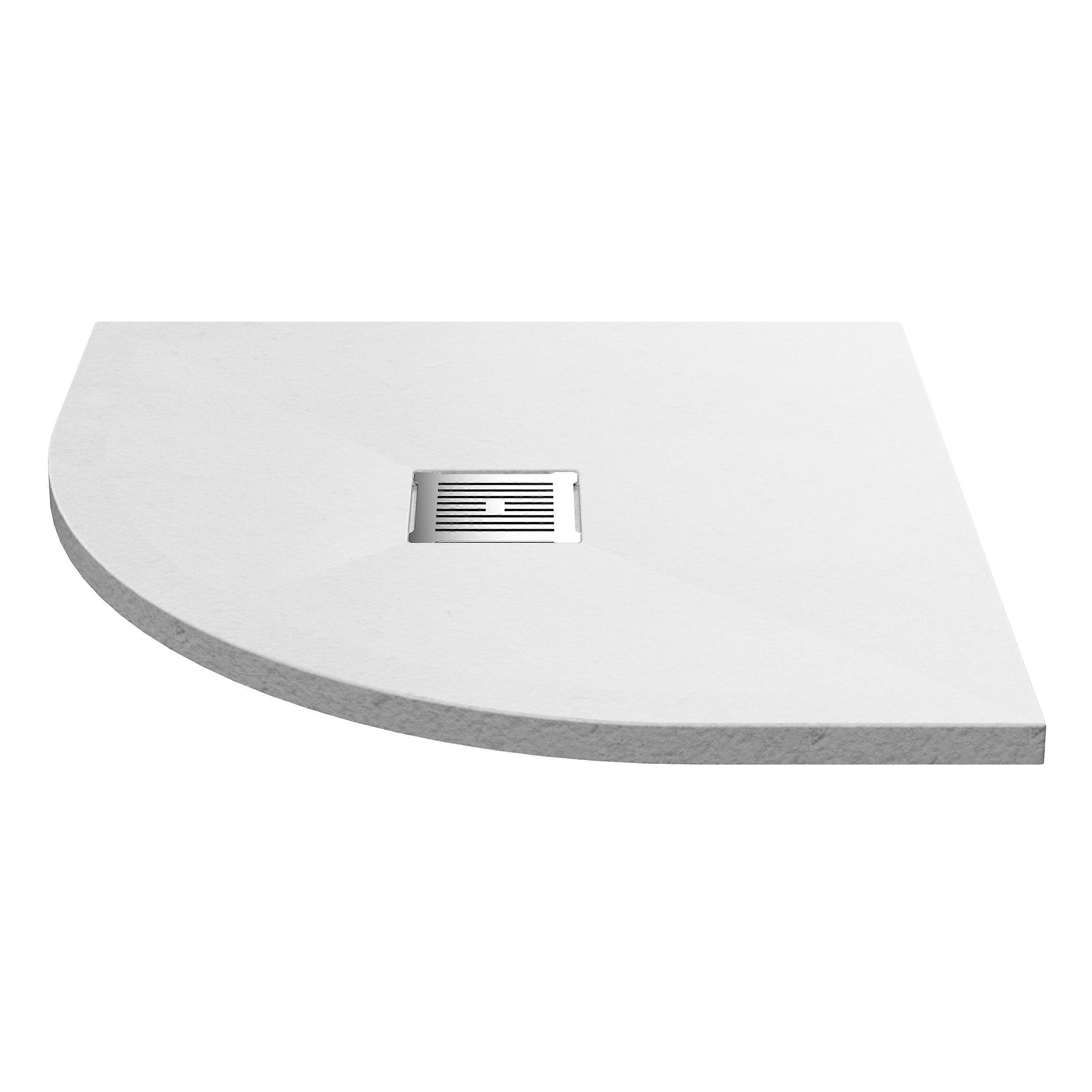 800mm Premium Slimline Quadrant Shower Tray - Slate White