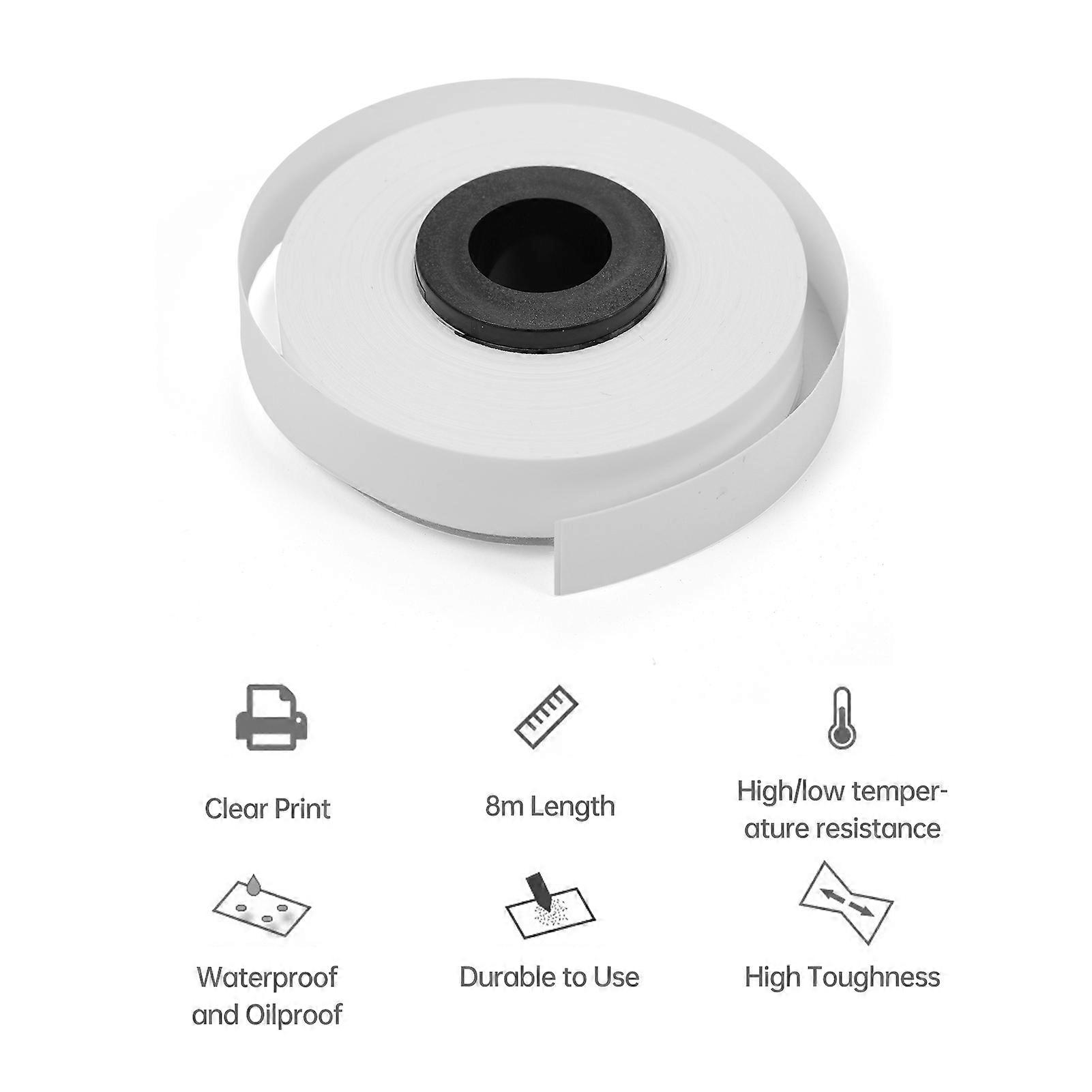 10-Pack PET Label Tapes Refills For MAX LM Label Printers LM-370A/ LM-380E/ LM-380A/ LM-380EZ/ LM-390A - 9mmx8m White