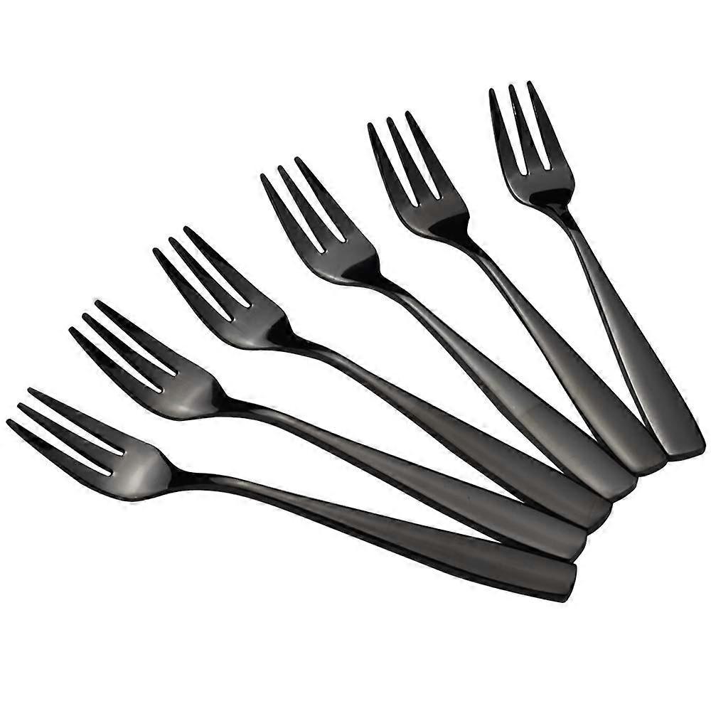 16 Piece Stainless Steel Black Dessert Fork Set, 3-Tine Appetizer Forks, Elegant Dining Utensils for Parties