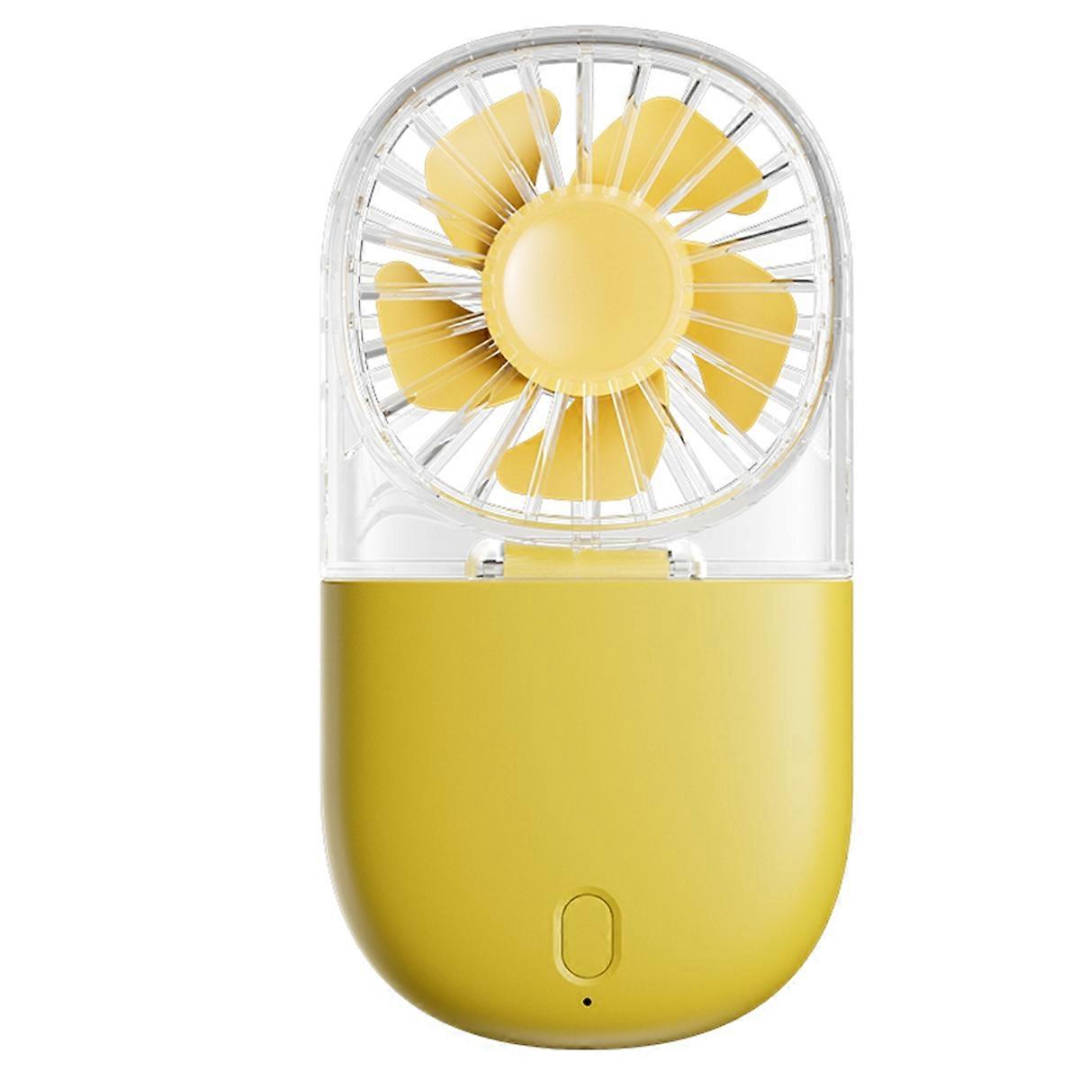 Portable USB Fans with Transparent Design with Five-Speed Yellow