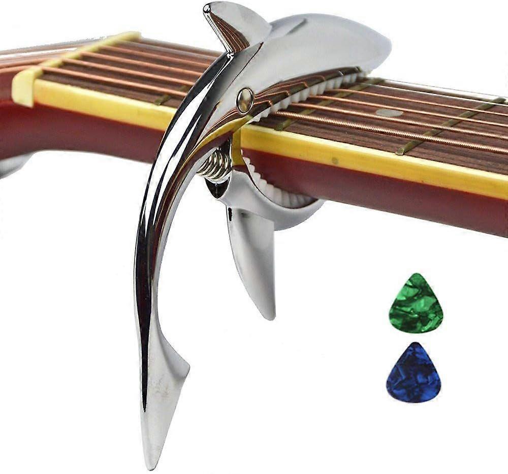 Shark Capo för Gitarr - Zinklegering Silver Finish