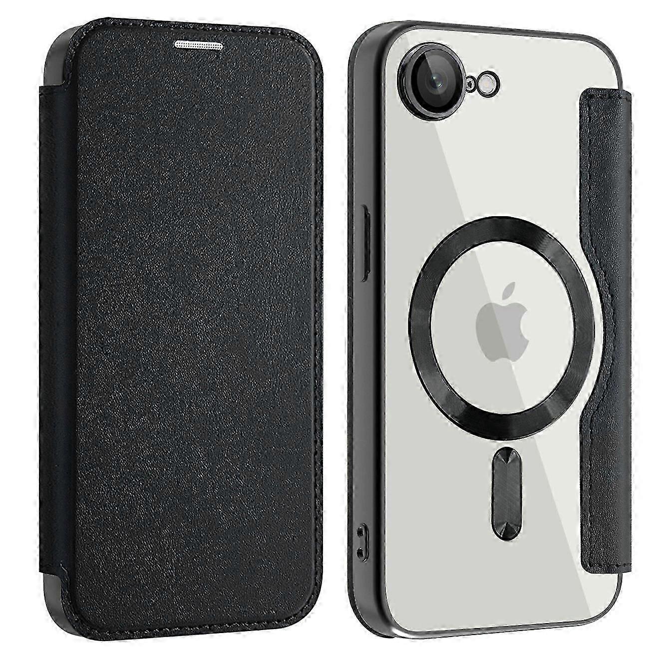 For iPhone 16e Case Compatible with MagSafe RFID Blocking Leather Phone Cover