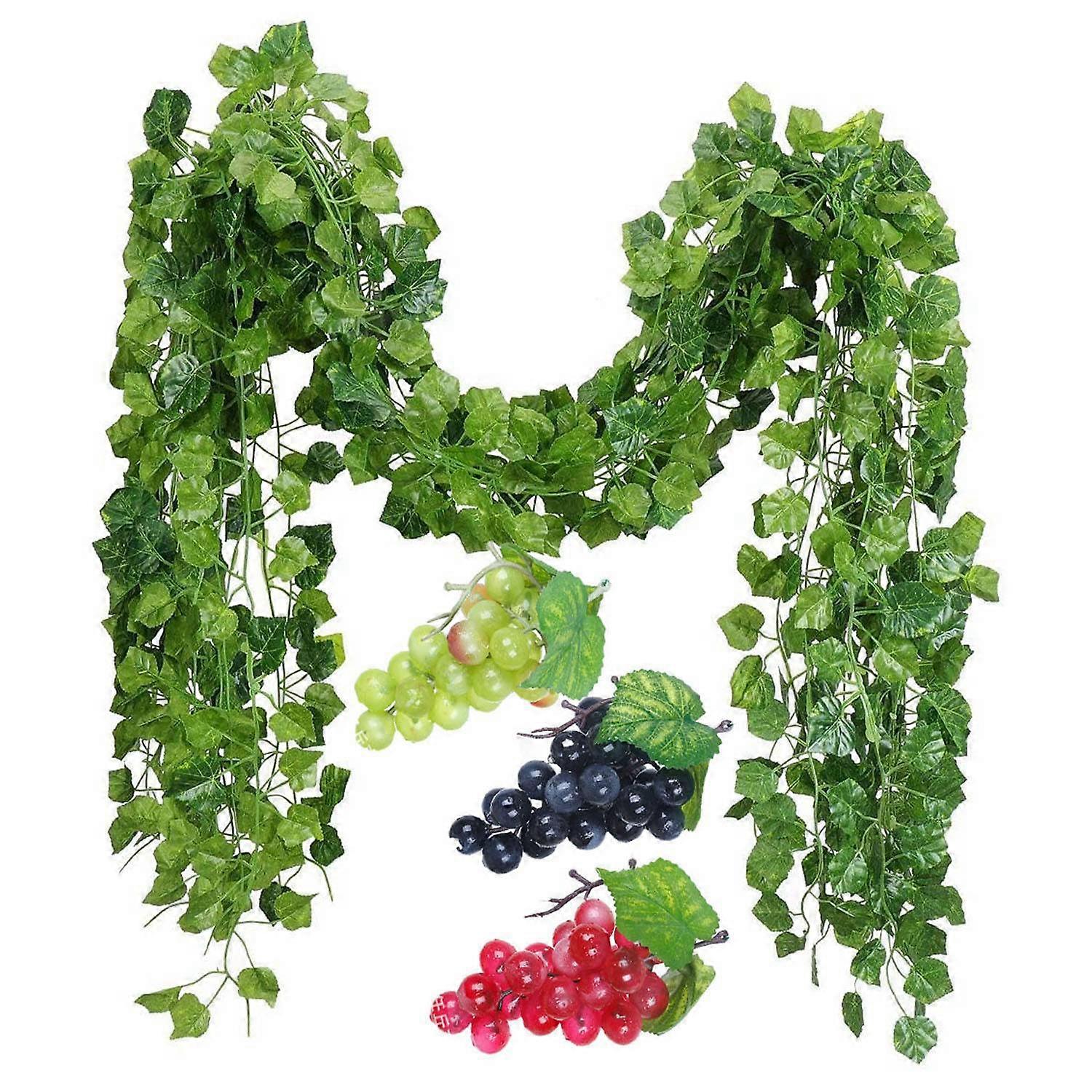 12 Strands Artificial Fake Grape Vines Ivy Leaves
