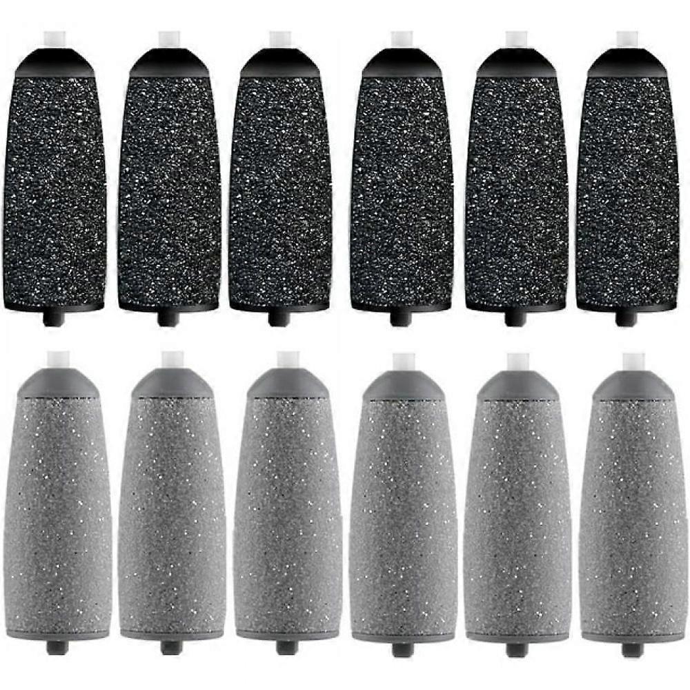 12 Pack Replacement Roller for  Pedi, Replacement Head Refills Compatible with Finish Touch  Pedi Electronic Tool File,6  Coarse & 6 Regular Coarse