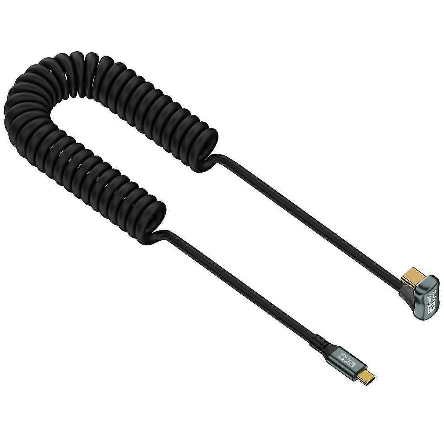 1.8m Type-C Straight Male to U-Shape Male PD 100W Fast Charging Spring Wire 8K 60Hz Video Output Cab