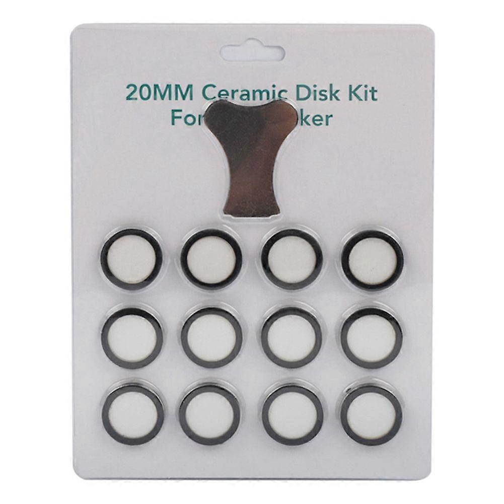 12Pack Ultrasonic Mist Maker Nebulizzatore Dischi in ceramica per parti umidificatore Dischi trasduttori con strumento per cappuccio Argento