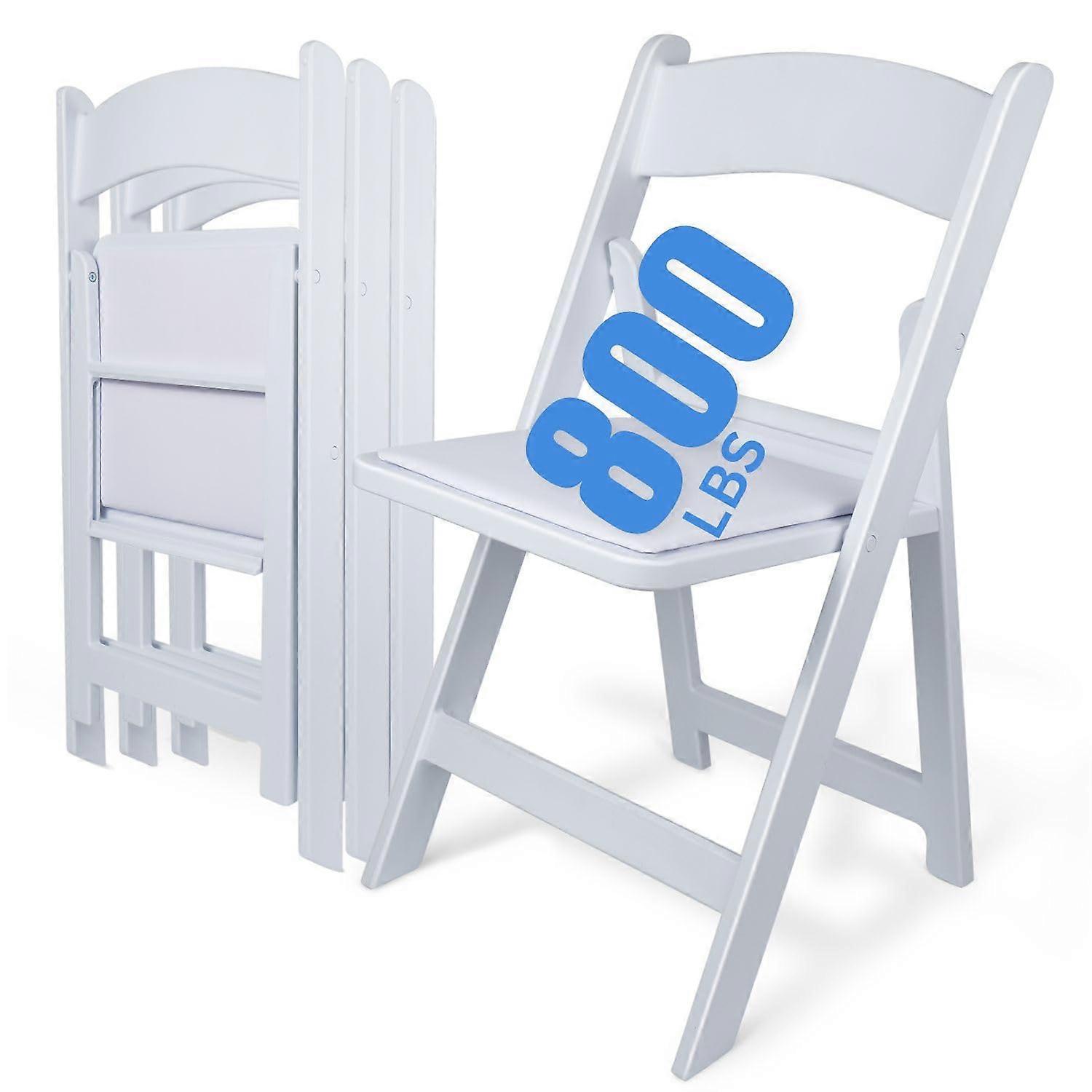 White 4 PCS Resin Folding Chairs Unleash Comfort and Durability and Weight Capacity 800 lbs