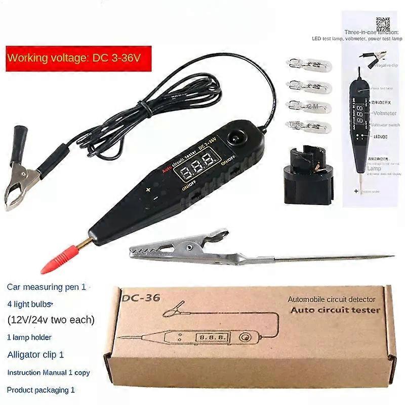 1set 3-36V Auto Circuit Tester Vehicle Pulse Sensor Signal LED Light Testing Pen Probe Car Power Voltmeter LED Diagnostic Tool