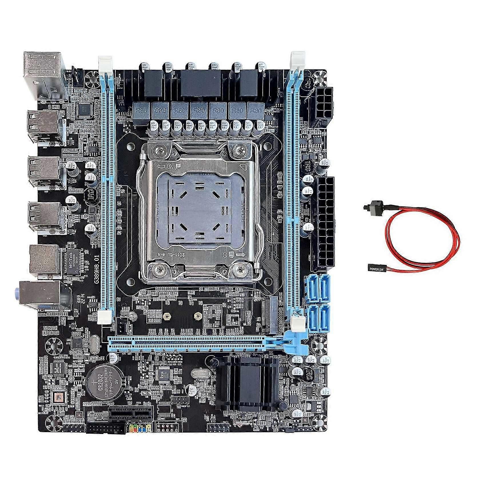 X79 Motherboard V389+Switch Cable M.2 NVME LGA2011 DDR3 Support E5 2630 2660 2650V2 CPU for PUBG