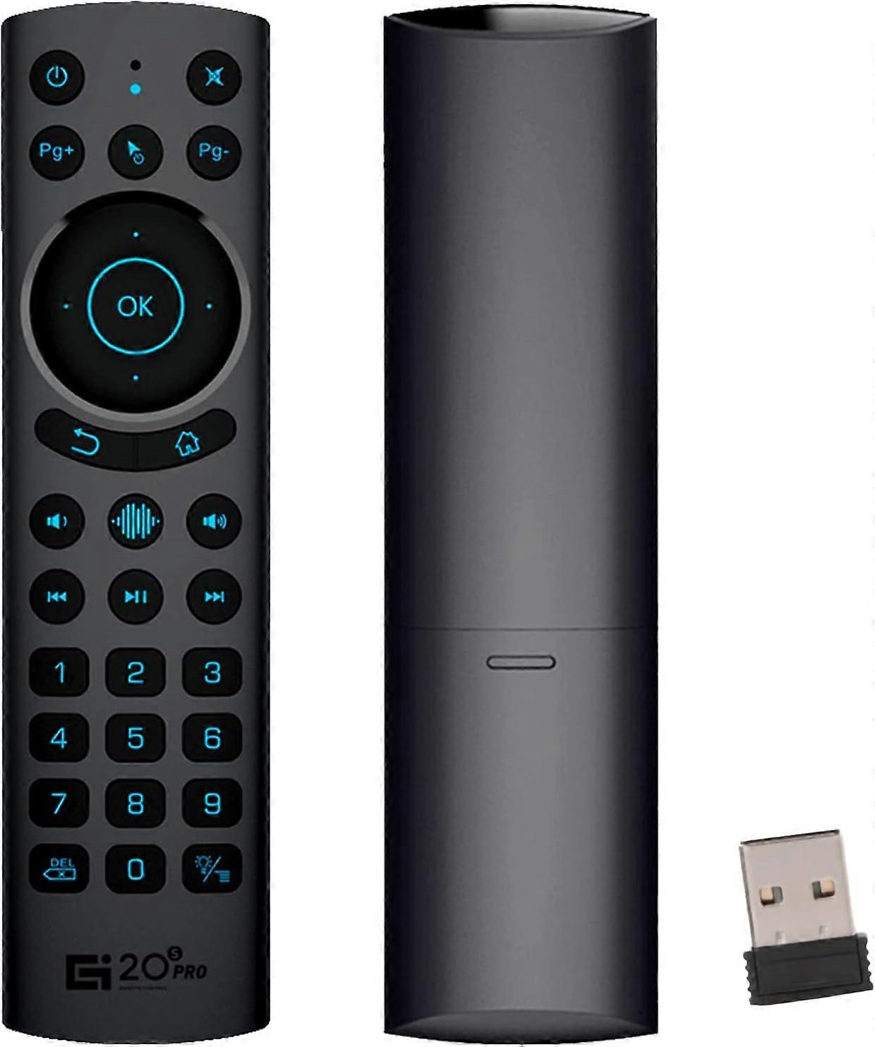 Wekity Bluetooth Voice Remote Control, USB Wireless Voice Control Induction Backlight Air Remote Mouse for Nvidia Shield, PC, Smart TV (G20S Pro Plus)