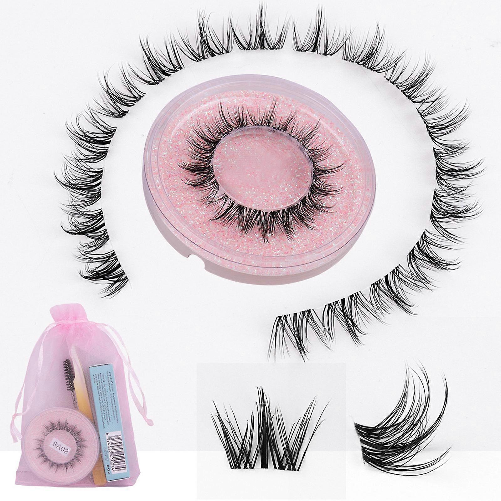 Z'LRAQI BEAUTY DIY Segment False Lash Clusters Free Cutting Individual Fake Eyelashes C Curl Natural-Looking with Glue Eyelash Brush Tweezers