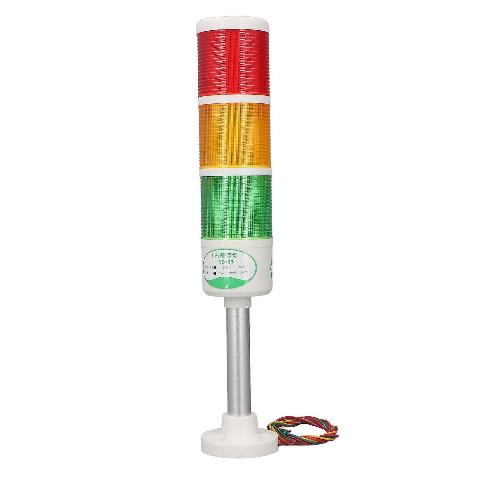 LED Stack Tower Light Industrial Warning Column Signal Indicator Lamp Beacon NO Flashing 3 Layer