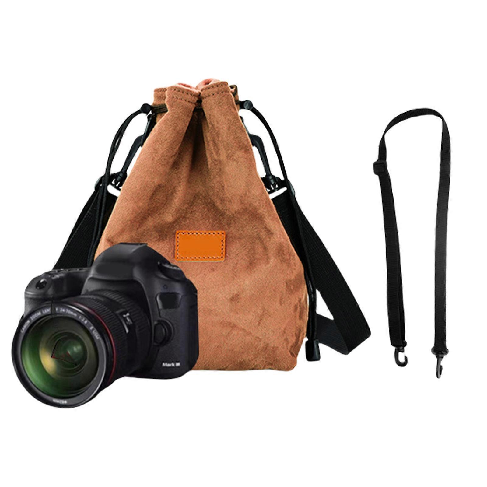 DSLR Camera Bag with Adjustable Strap Soft Lens Case Gadget for Traveling Camera Storage Bag for Photographer Traveling  Yellow S