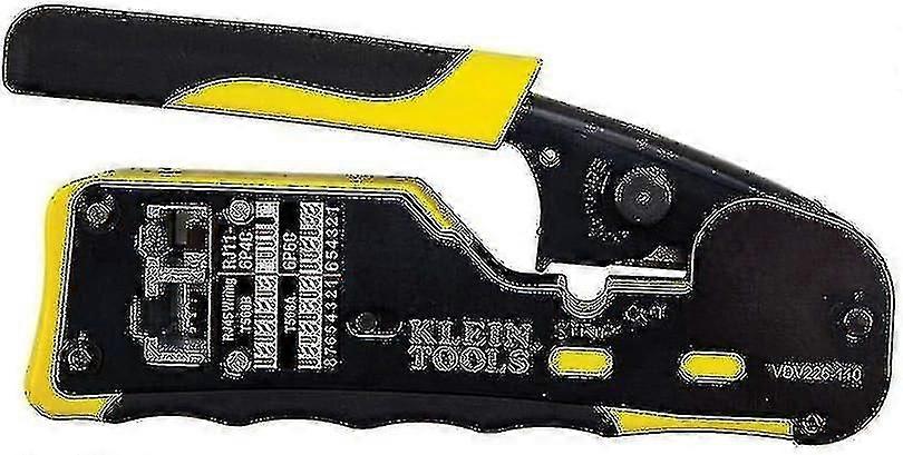 تمرير من خلال RJ45 تصعيد أداة تجعيد مدمجة AVVDV226110 أصفر أسود لإنهاء كابل الشبكة الاحترافي