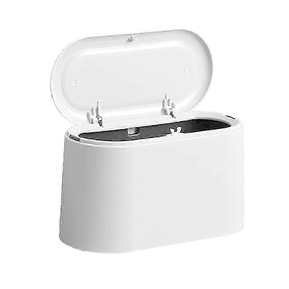 Table Trash Can with Lid, Small Makeup Trash Can