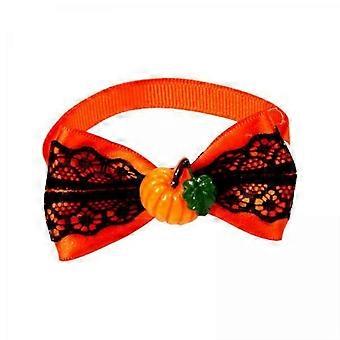 2xCat Choker Necklace Fall Halloween Pet Bow Tie with Adjustable Dog Neckties