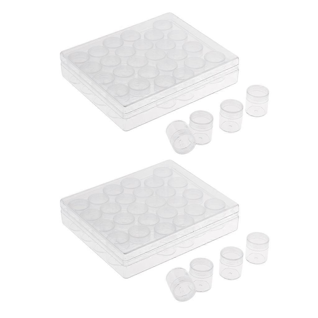 2Set 30Slot Clear Plastic Cosmetic Sample Container 6g Empty Jars Pot Bead Box