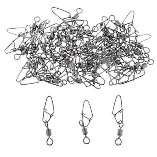 2X 50Pcs Fishing Rolling Swivel with Duolock Snap Hook Line Connectors 3.4cm