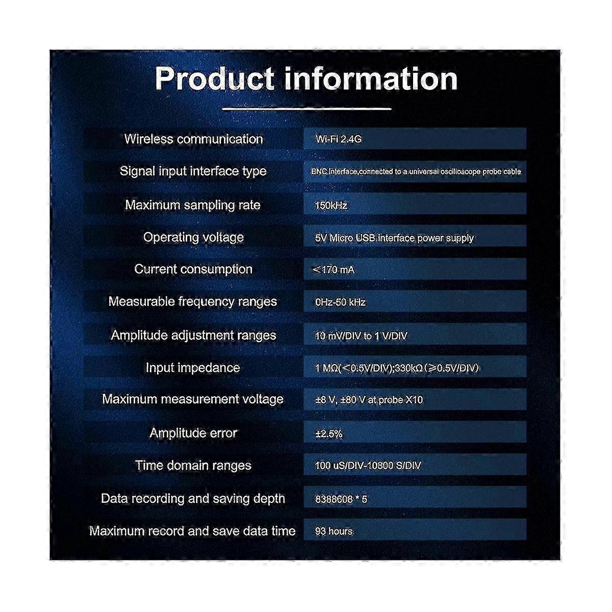 5 Channels WiFi 2.4G USB Synchronous Oscilloscope Sampling Rate Automatic Amplitude Measure BNC Si
