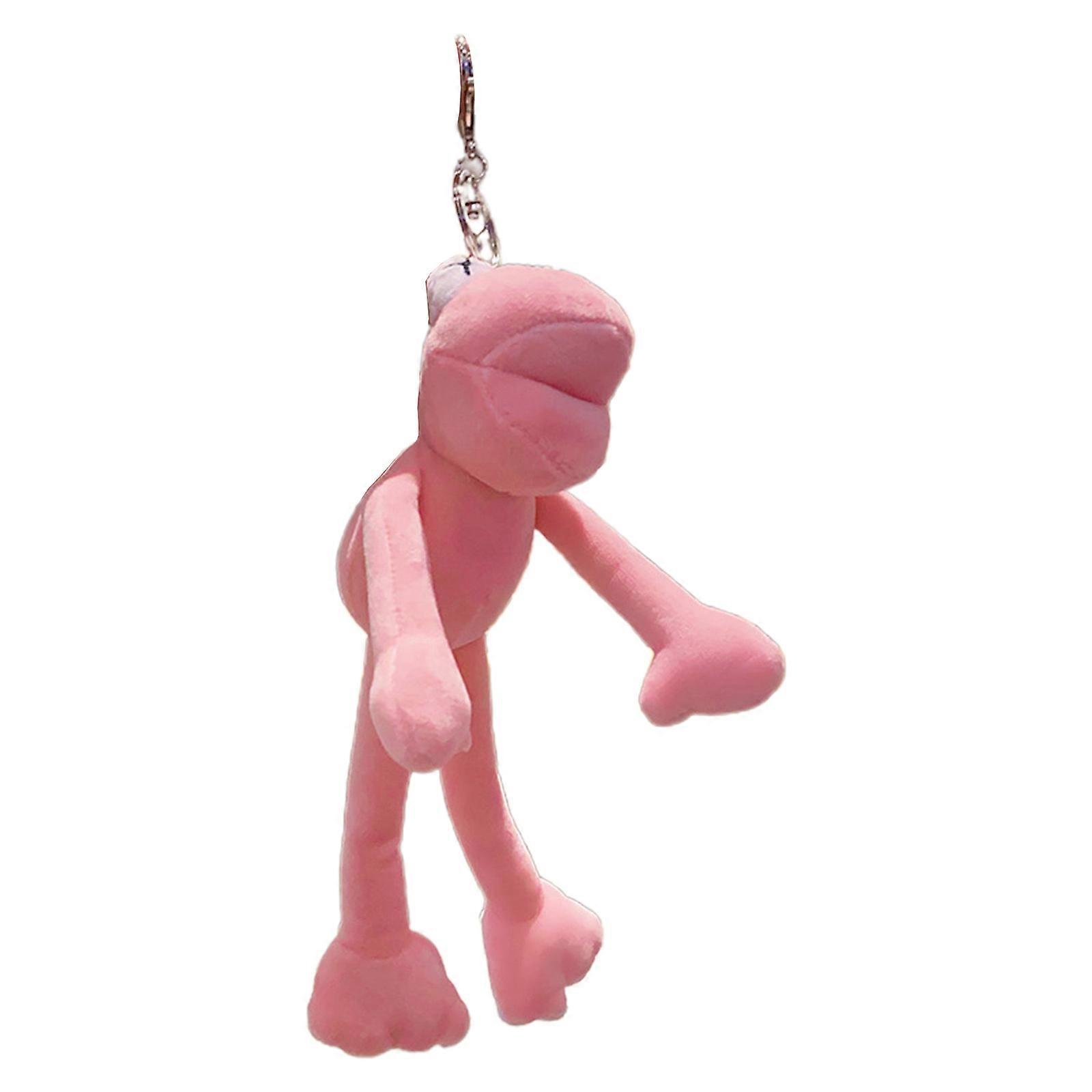 Fun Plush Keyring Pendang Key Chain Eye Catching Bag Decoration and Key Holder  Pink
